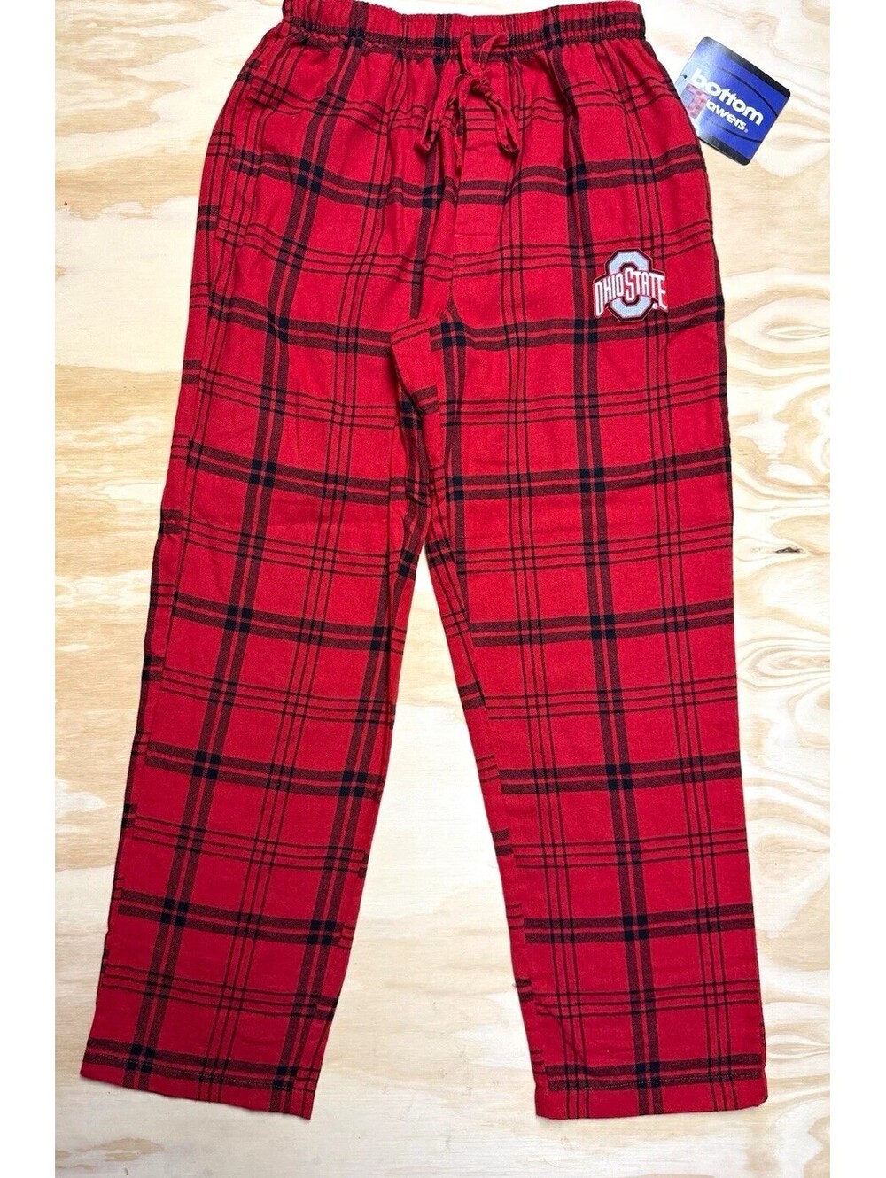 Bottom Drawers Ohio State Buckeyes Red Black Plaid Sleep Pants Size S